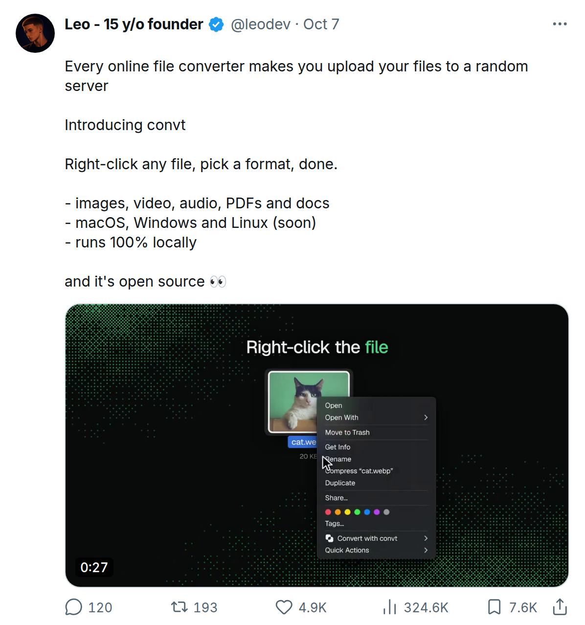 line 1 names the problem before naming the repo